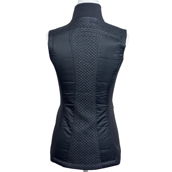 NEW Athleta Womens Black Quilted Zip Up Vest Sleeveless Jacket Athletic Stretch - Picture 4 of 12